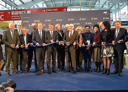 BAU ligt naar eigen zeggen op schema voor een opening in januari 2021. (Foto: Messe München) Bau 2020 06 Eroeffnung