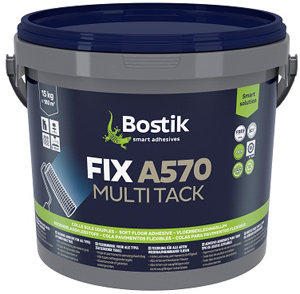 FIX A570 MULTI TACK een universele vloerlijm voor het antislip, verwijderbaar en recyclebaar verlijmen van tapijttegels. FIX A570