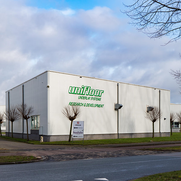 Het R&D centrum van Unifloor. Het RD centrum van Unifloor
