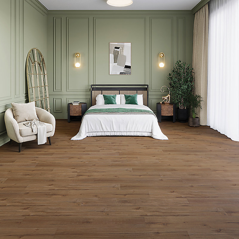 Jordan Nederland brengt de veelzijdige JOKA 555 Designvloercollectie. Op de foto: JOKA Designvloer 5312 Brown Cracked Oak. Joka interior